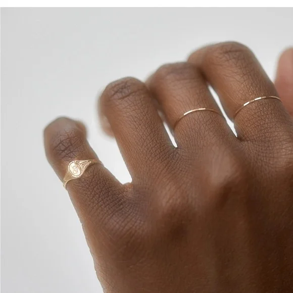 Catbird Classic Hammered Rose Gold Ring - Size 6 - Picture 7 of 7